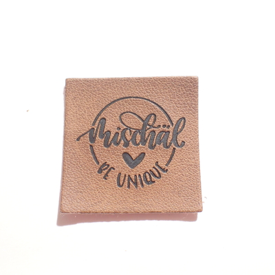 Debossed Logo Small PU Leather Patches suitable For Hat And Bag