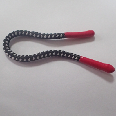 Polyester Black Braided Drawstring Cord Round Silicone Head