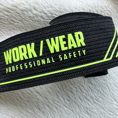 Wear-Resistant Elastic Band High-Stretch With Printed Silicone Logo Washedable