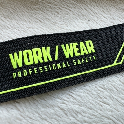 Wear-Resistant Elastic Band High-Stretch With Printed Silicone Logo Washedable