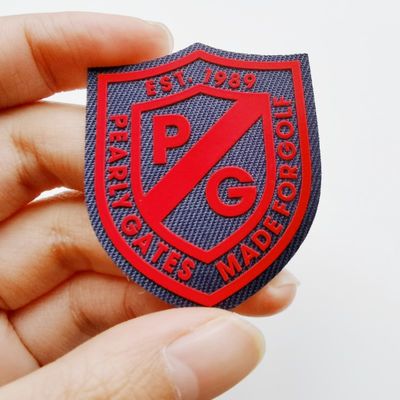 3D Embossed Logos Custom Silicone Heat Transfer Labels For Clothing