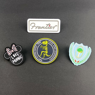 Design 3D Logo Patches Custom Embossed Motif Rubber  Patch Pvc Badges for Sewing Clothing