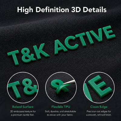 Custom 3D Silicone Clothing Tags Labels with Soft Iron on Heat Transfer for Long Lasting and Vibrant Apparel Branding Solutions