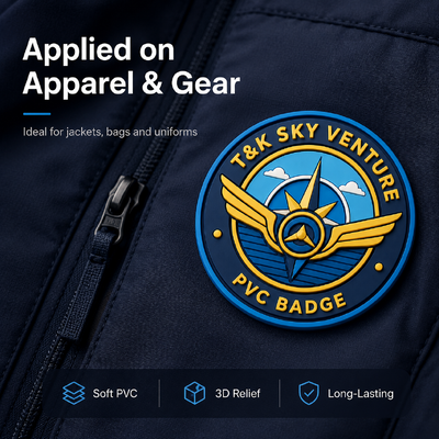 Rubber Clothing Labels made from materials ensuring elasticity and strength for in casual wear and professional uniforms