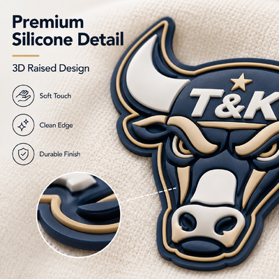 7cm Matt Printing SGS Certified Silicone Heat Transfer Labels for Sportswear and Clothing