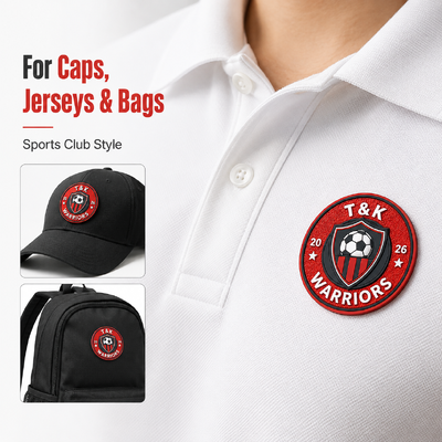 2026 Sports Club 3D Silicone Badge Custom Soccer Team Emblem Red Black Durable Raised Logo Polo Shirt OEM ODM
