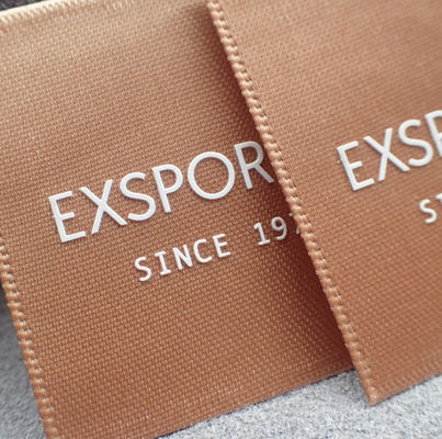 Screen Printing Satin Silicone Garment Labels 5*3cm For Sportswear