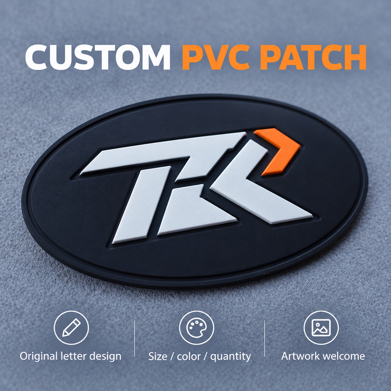 Eco-Friendly PVC Rubber Patch with Matte Finish and Stitching Channel Border for Rubber Clothing Labels
